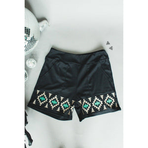 [Size M-3X] Tequila Shots Shorts in Midnight Black