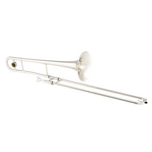 Slide Trombone for Beginners with Portable Case and Shoulder Strap-Silver