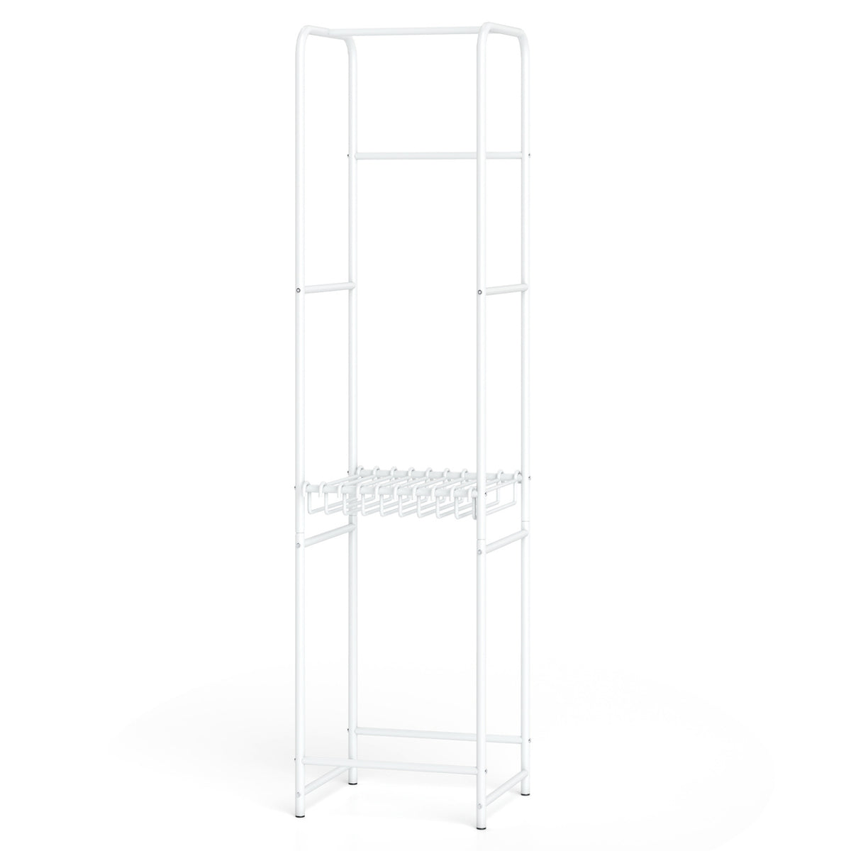Slim Coat Rack Freestanding Garment Organizer with 8 Hanging Rods