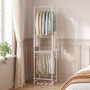 Slim Coat Rack Freestanding Garment Organizer with 8 Hanging Rods