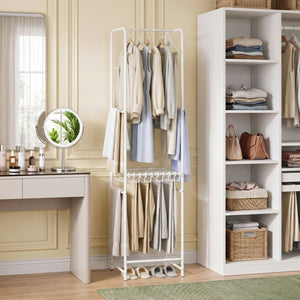Slim Coat Rack Freestanding Garment Organizer with 8 Hanging Rods
