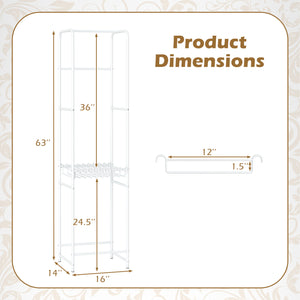Slim Coat Rack Freestanding Garment Organizer with 8 Hanging Rods