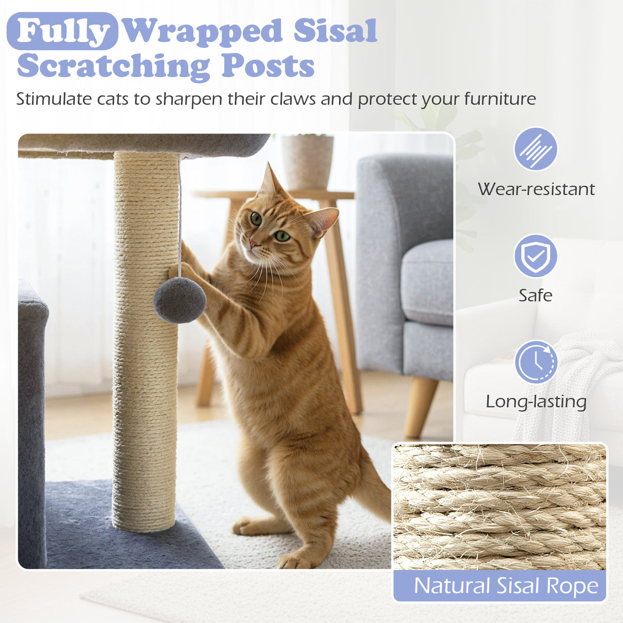 Small Cat Tree with Large Padded Plush Perch for Indoor Cats-Dark Gray