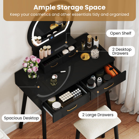 3 Pieces Patio Rattan Bistro Set with Cushion-Black