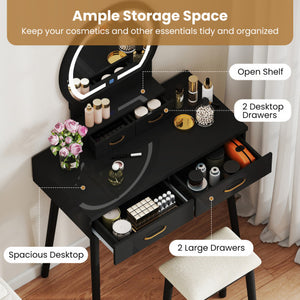 3 Pieces Patio Rattan Bistro Set with Cushion-Black