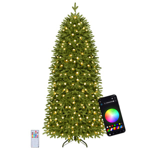 Smart Pencil Christmas Tree with 220 Pre-Lit RGB LED Lights-M