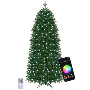 Smart Pencil Christmas Tree with 220 Pre-Lit RGB LED Lights-M