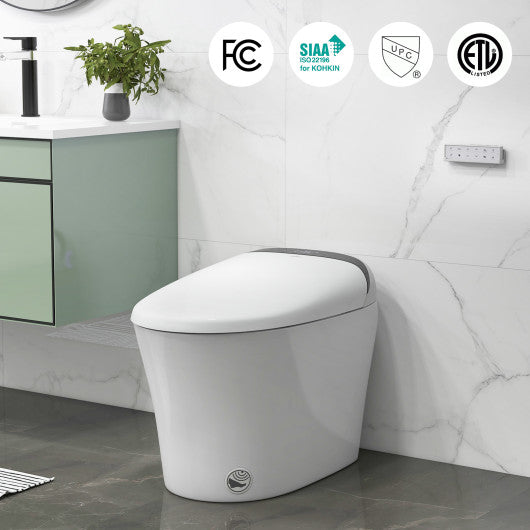 One-Piece Elongated Smart Toilet Bidet 1.28 GPF  Dual-flush