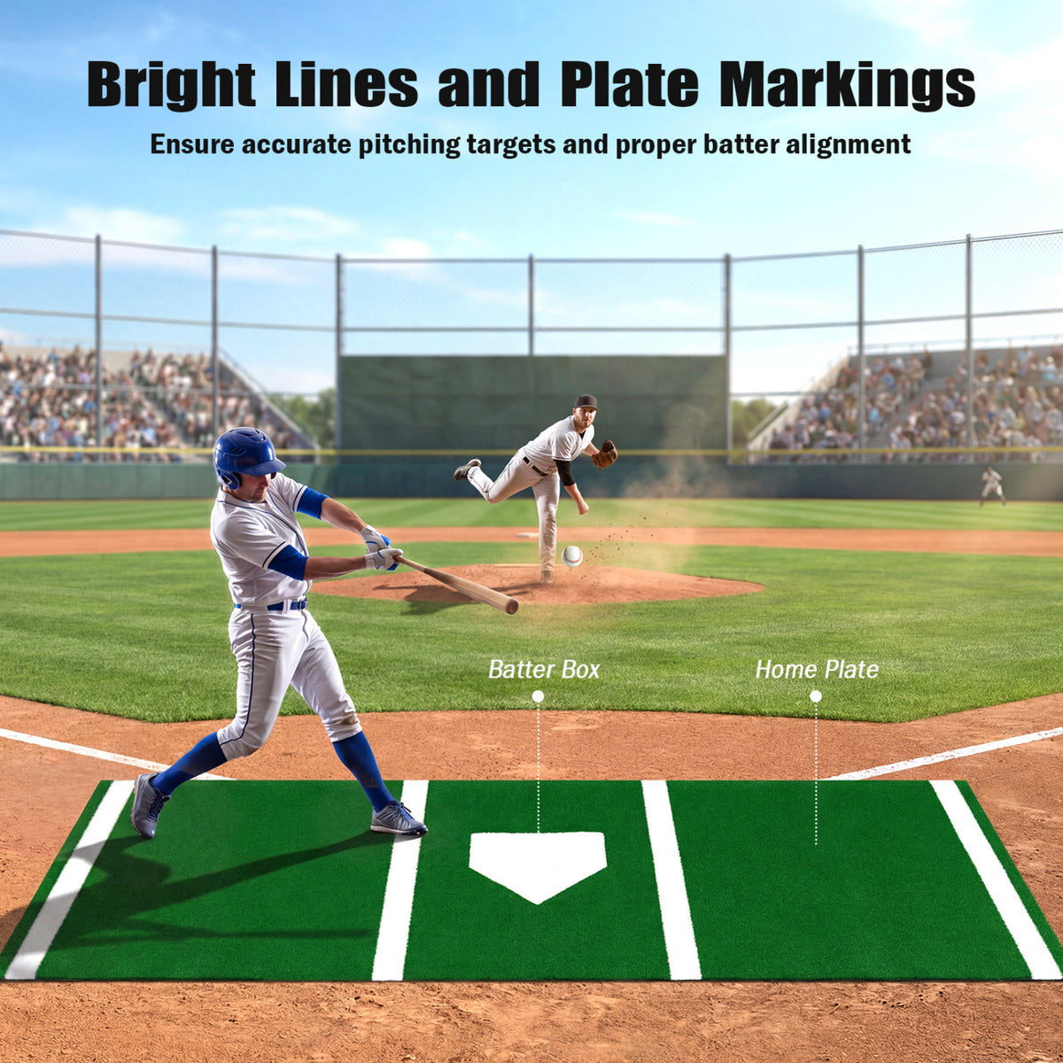 Softball Pitching Mat 10 x 3 Feet Softball Training Aid-Green