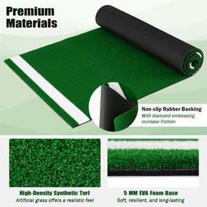 Softball Pitching Mat 10 x 3 Feet Softball Training Aid-Green