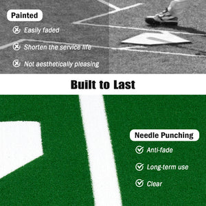 Softball Pitching Mat 10 x 3 Feet Softball Training Aid-Green
