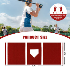Softball Pitching Mat 10 x 3 Feet Softball Training Aid-Red