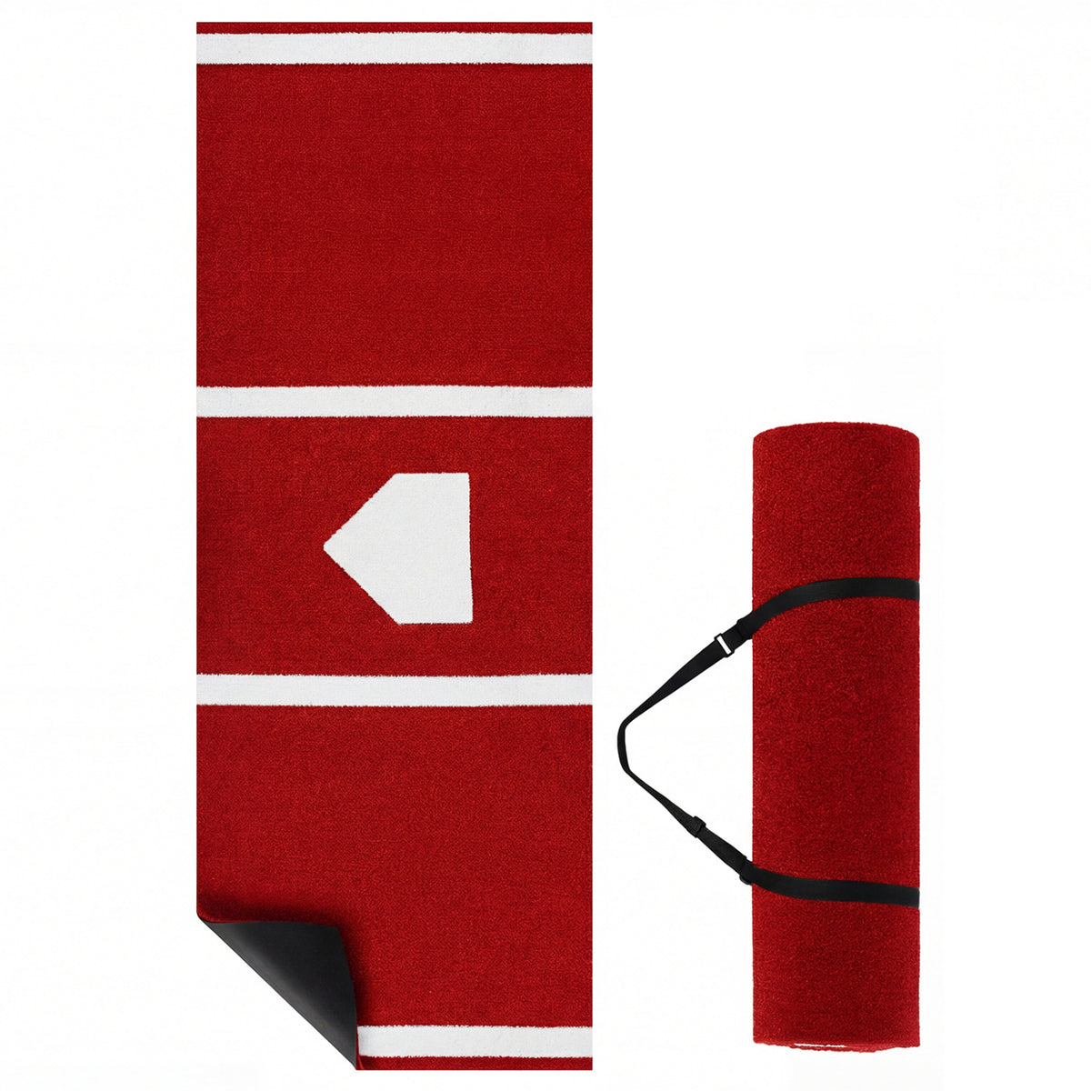 Softball Pitching Mat 10 x 3 Feet Softball Training Aid-Red