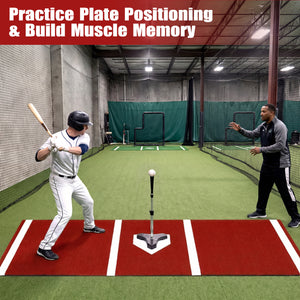 Softball Pitching Mat 10 x 3 Feet Softball Training Aid-Red