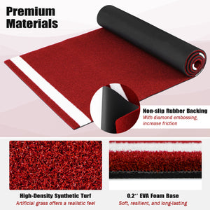 Softball Pitching Mat 10 x 3 Feet Softball Training Aid-Red
