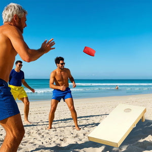 Solid Wood Cornhole Board Set Portable Corn Hole Game Board Includes 8 Bean Bags-M