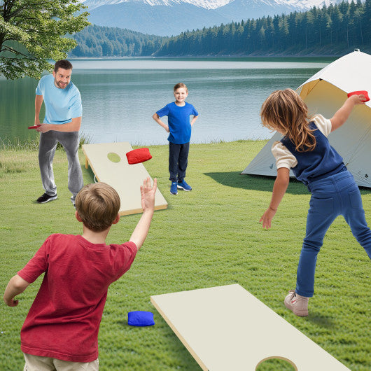 Solid Wood Cornhole Board Set Portable Corn Hole Game Board Includes 8 Bean Bags-M