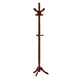 Solid Wood Hall Tree with 11 Hooks and 3 Height Options for Entryway-Brown