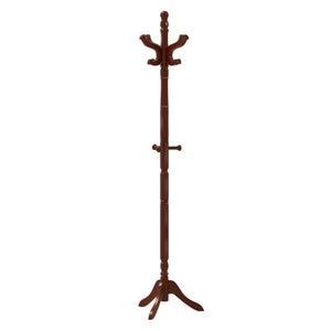 Solid Wood Hall Tree with 11 Hooks and 3 Height Options for Entryway-Brown