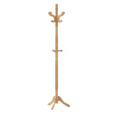 Solid Wood Hall Tree with 11 Hooks and 3 Height Options for Entryway-Natural