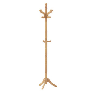 Solid Wood Hall Tree with 11 Hooks and 3 Height Options for Entryway-Natural