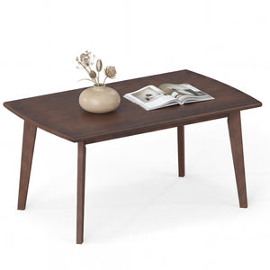 Solid Wood Modern Coffee Table with Tapered Legs-Walnut