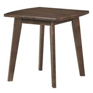 Solid Wood Side Table Square End Table with Thickened Top and Curved Edge-Walnut