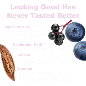 Hyaluronic Acid, Biotin & Baobab Superfood Gummies