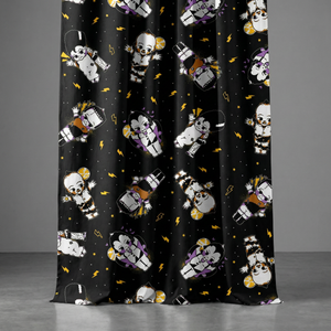 Sourpuss Kewpie Monsters Shower Curtain | Frankenstein Dracula Werewolf Polyester Bathroom Decor
