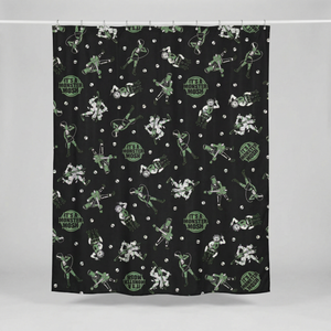 Sourpuss Monster Mosh Shower Curtain | Frankenstein Mummy Werewolf Polyester Bathroom Decor