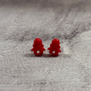 Sourpuss Red Octopus Earrings | Nautical Studs Rockabilly Jewelry | Alternative Sailor Accessories