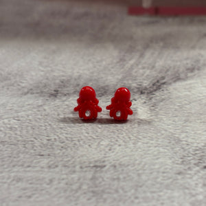 Sourpuss Red Octopus Earrings | Nautical Studs Rockabilly Jewelry | Alternative Sailor Accessories