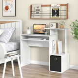 Space-saving Computer Desk with Pull-out Keyboard Tray-White