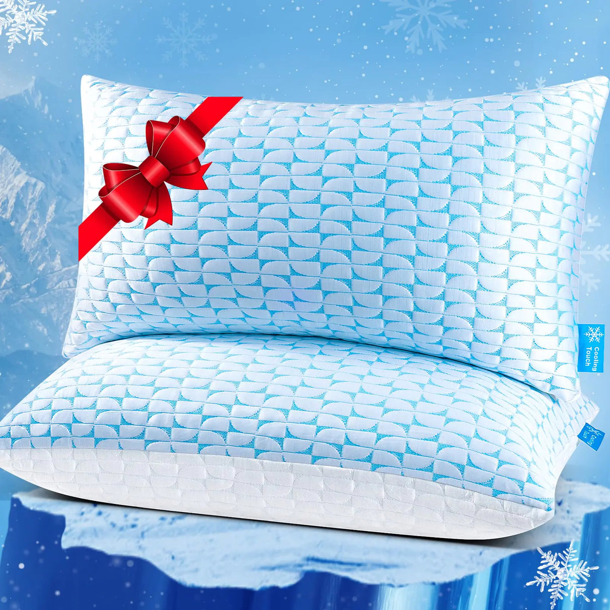 QUTOOL Shredded Memory Foam Pillows King Size Set of 2 Firm Adjustable Cooling Pillow for Side Sleeper Supportive Fluffy Bed Pillows for Sleeping with Washable Removable Cover