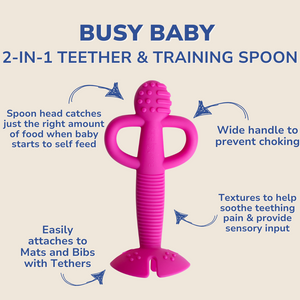 2-in-1 Teether & Training Spoon PINK