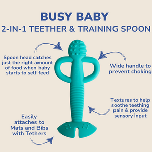 2-in-1 Teether & Training Spoon SPEARMINT