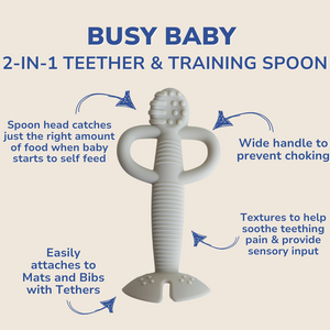 2-in-1 Teether & Training Spoon TAN