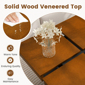 Square Coffee Table Mid Century Modern Center Table-Walnut