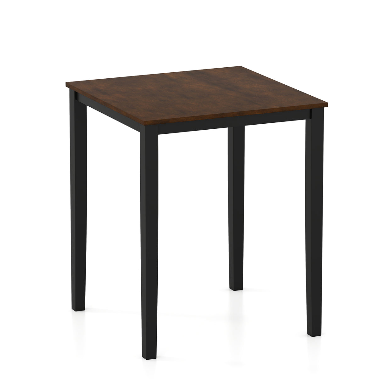 Square Dining Table with Solid Wood Frame for 4-Person-Black
