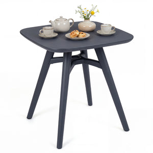 Square Outdoor Dining Table All-Weather Plastic Patio Bistro Table for 4-Gray