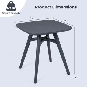 Square Outdoor Dining Table All-Weather Plastic Patio Bistro Table for 4-Gray