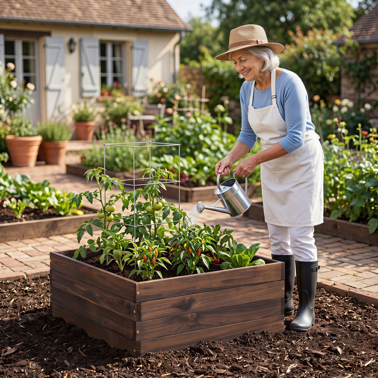 Square Raised Garden Bed Flower Vegetables Seeds Planter