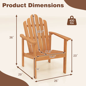Stackable Adirondack Chair Set of 2 with Side Table-Natural