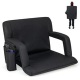 Stadium Seat for Bleachers with Back Support 6 Adjustable Positions-Black