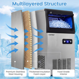 Stainless Steel Commercial Ice Maker 110 lbs/24H