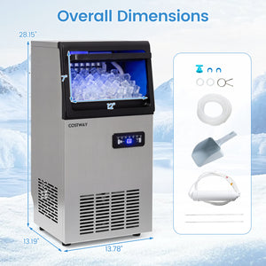 Stainless Steel Commercial Ice Maker 110 lbs/24H