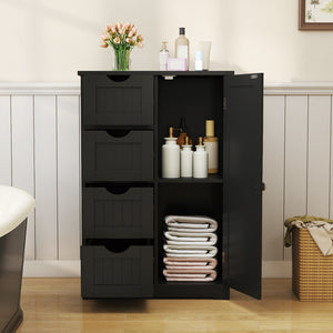 Standing Indoor Wooden Cabinet with 4 Drawers-White