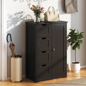Standing Indoor Wooden Cabinet with 4 Drawers-White