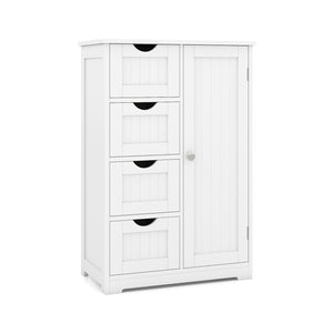 Standing Indoor Wooden Cabinet with 4 Drawers-White