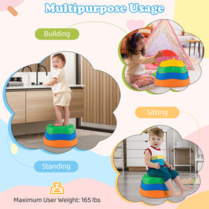 Stepping Stones for Kids 5 PCS Non-Slip Balance Stones with Storage Bag-Multicolor